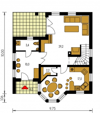 Mirror image | Floor plan of ground floor - KLASSIK 115